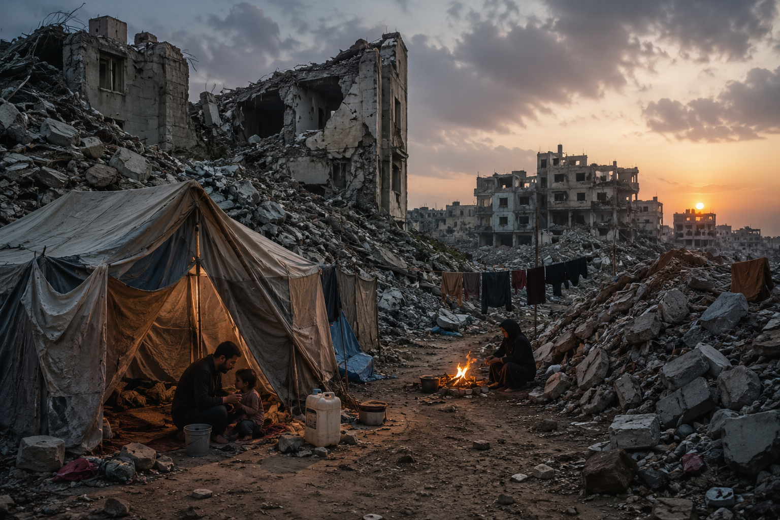 Destroyed homes in Gaza